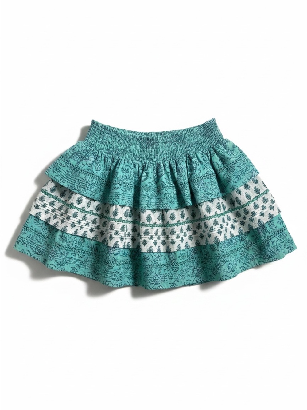 Roller Rabbit x Target Turquoise Floral Ruffle Mini Skirt Size M NWT